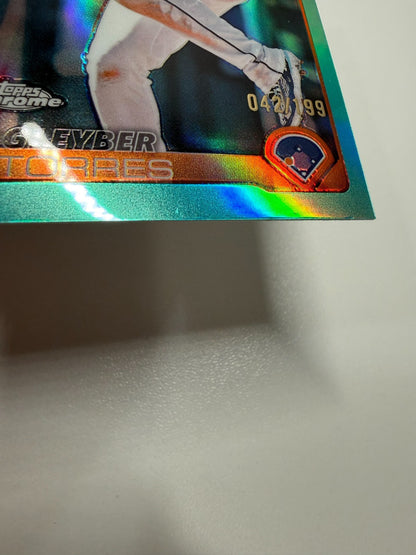 Gleyber Torres 2025 Topps Chrome Aqua Refractor /199 #190 Tigers
