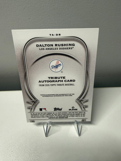 Dalton Rushing 2026 Topps Tribute Green Refractor Auto /99 #TA-DR Dodgers