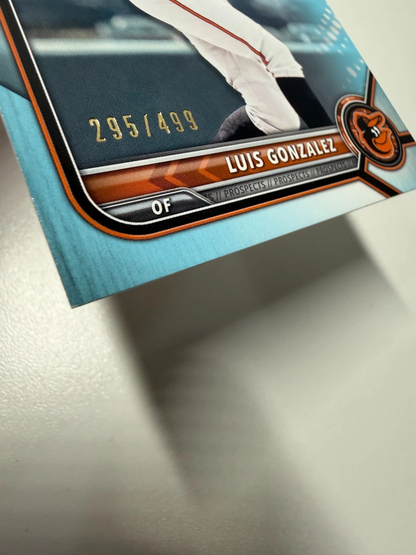 Luis Gonzales 2022 Bowman 1st Paper Sky Blue /499 #BP-125 Orioles