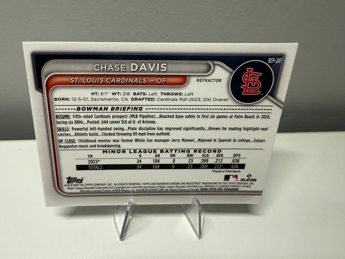 Chase Davis 2024 Bowman Chrome Prospect Refractor /499 #BCP-247 Cardinals