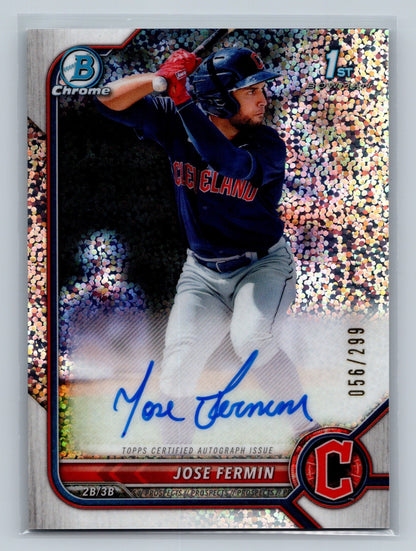 Jose Fermin 2022 Bowman Chrome 1st Speckle Refractor Auto /299 #CPA-JF /299