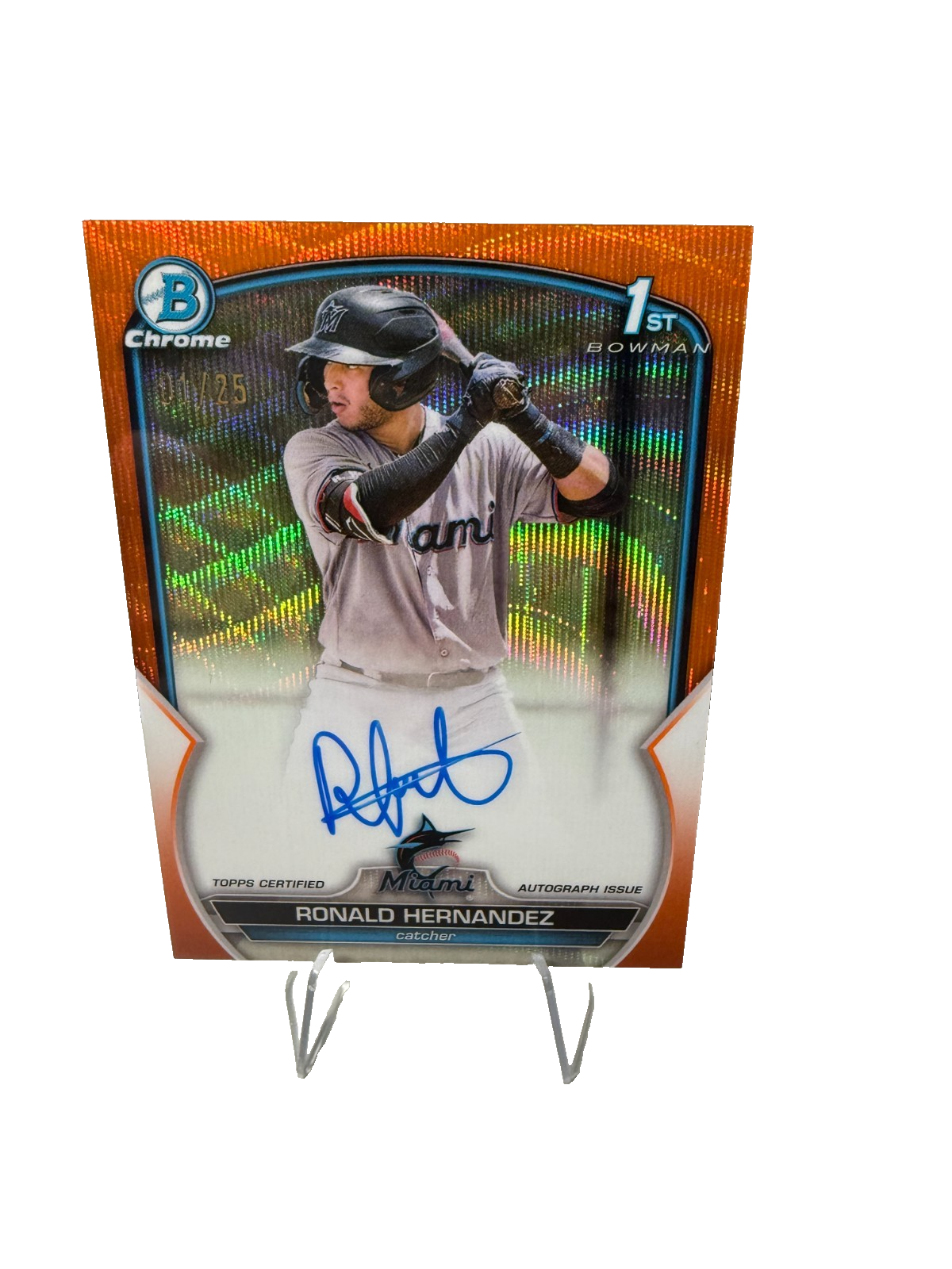 Ronald Hernandez 2023 Bowman Chrome 1st Orange Wave Refractor Auto /25 #CPA-RH