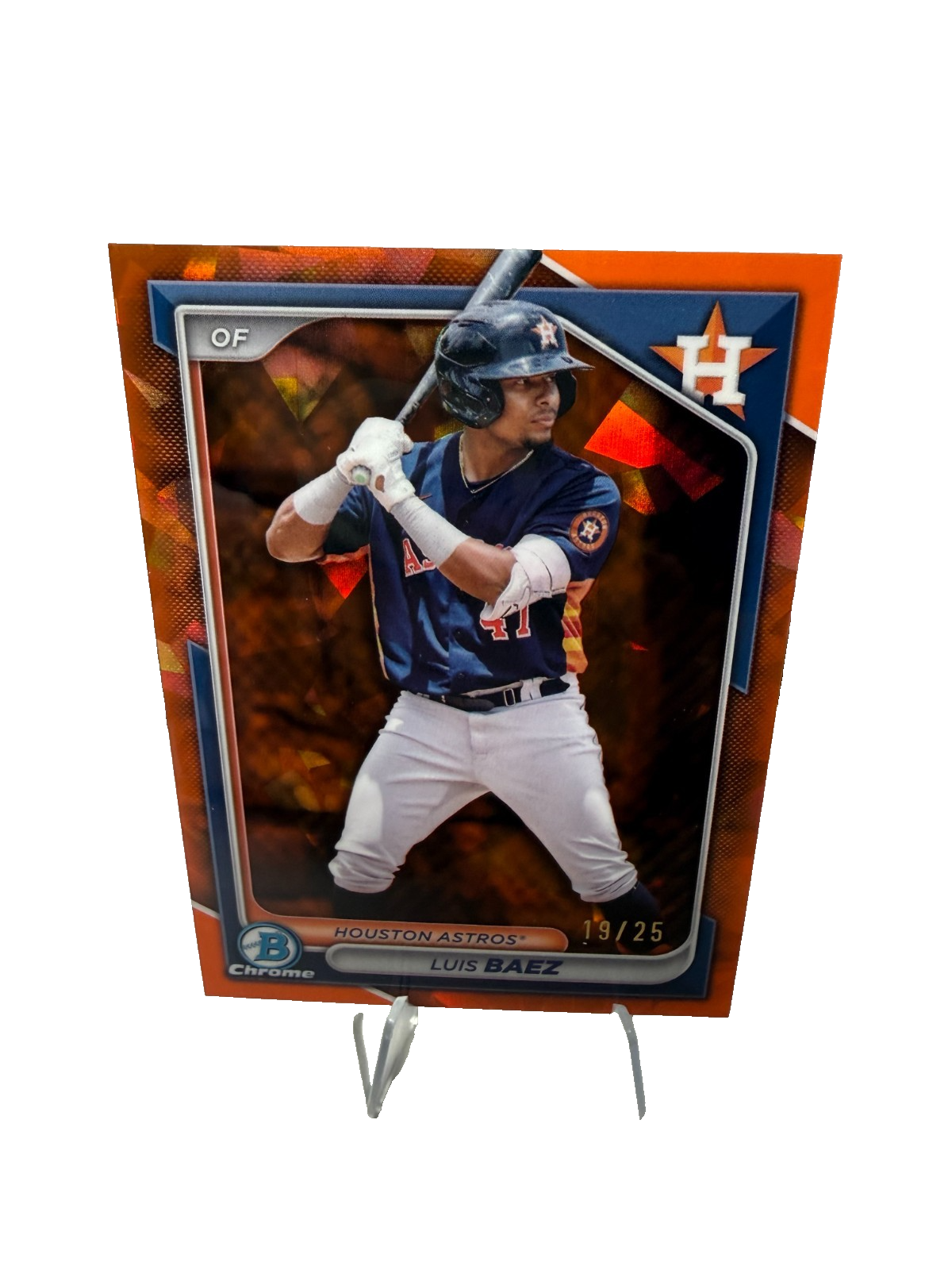 Luiz Baez 2024 Bowman Draft Chrome Sapphire Orange Refractor /25 #BDC-110 Astros