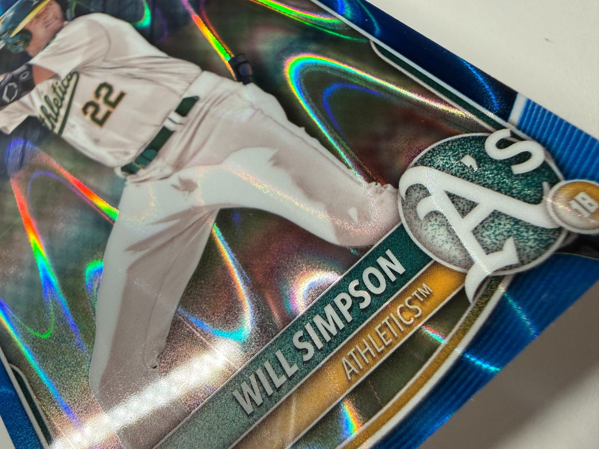 Will Simpson 2025 Bowman Chrome 1st Blue RayWave Refractor /150 #BCP-35