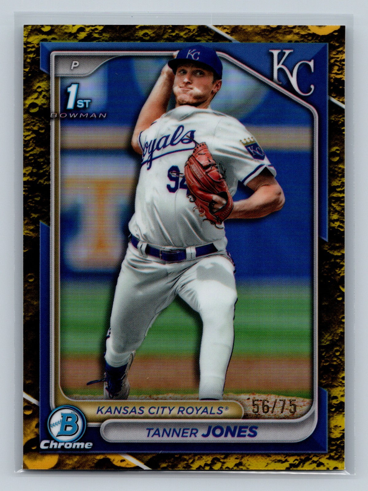 Tanner Jones 2024 Bowman Draft Chrome 1st Yellow Lunar Refractor /75 #BDC-195
