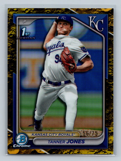 Tanner Jones 2024 Bowman Draft Chrome 1st Yellow Lunar Refractor /75 #BDC-195