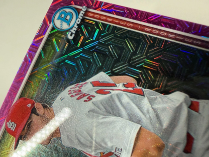 Thomas Saggese 2025 Bowman Chrome Pink Mojo Refractor RC /199 #57 Cardinals