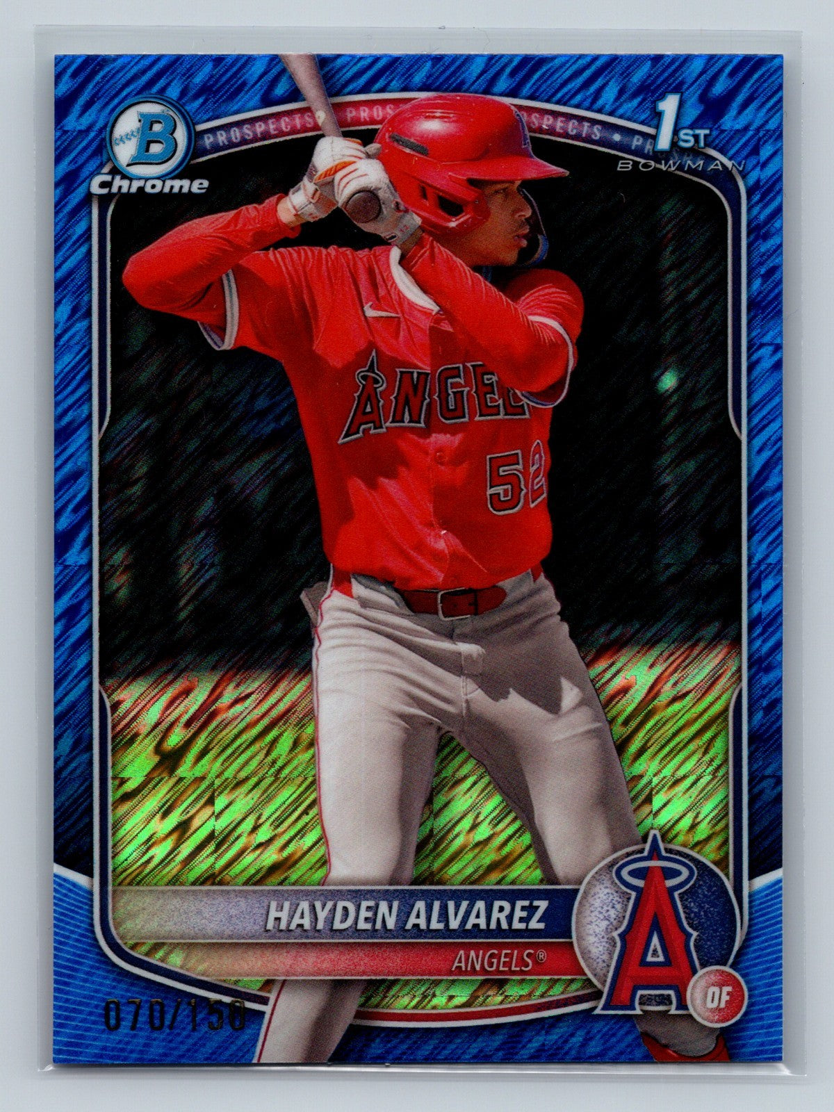 Hayden Alvarez 2025 Bowman Chrome 1st Blue Shimmer Refractor /150 #BCP-12 Angels