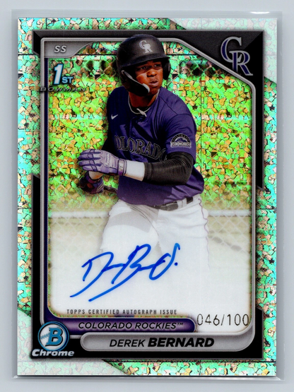 Derek Bernard 2024 Bowman Chrome 1st Mini Diamond Refractor Auto /100 #CPA-DB
