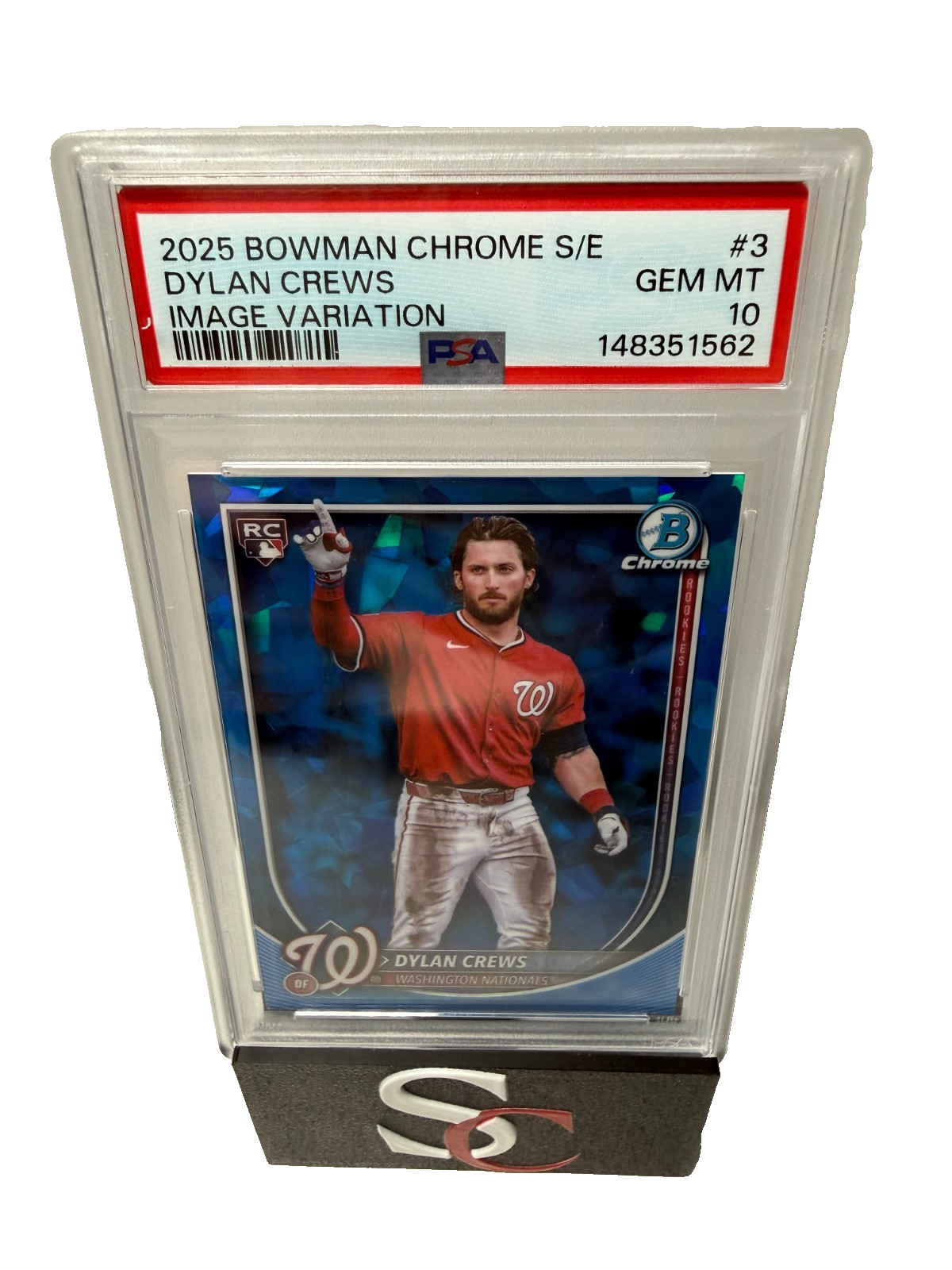 Dylan Crews 2025 Bowman Chrome Sapphire Edition Image Variation RC #3 PSA 10