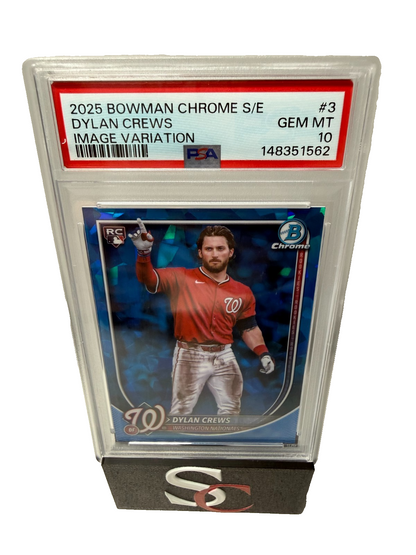 Dylan Crews 2025 Bowman Chrome Sapphire Edition Image Variation RC #3 PSA 10