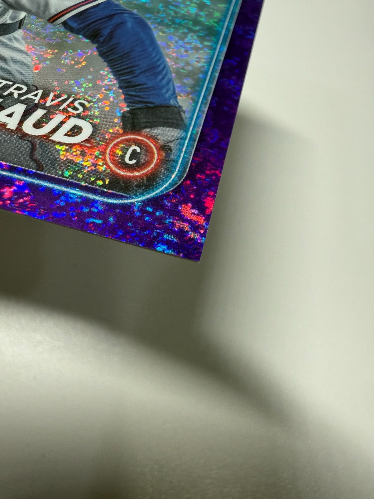 Travis D'arnaud 2024 Topps Series 2 Purple Shimmer Foil /799 #686 Braves