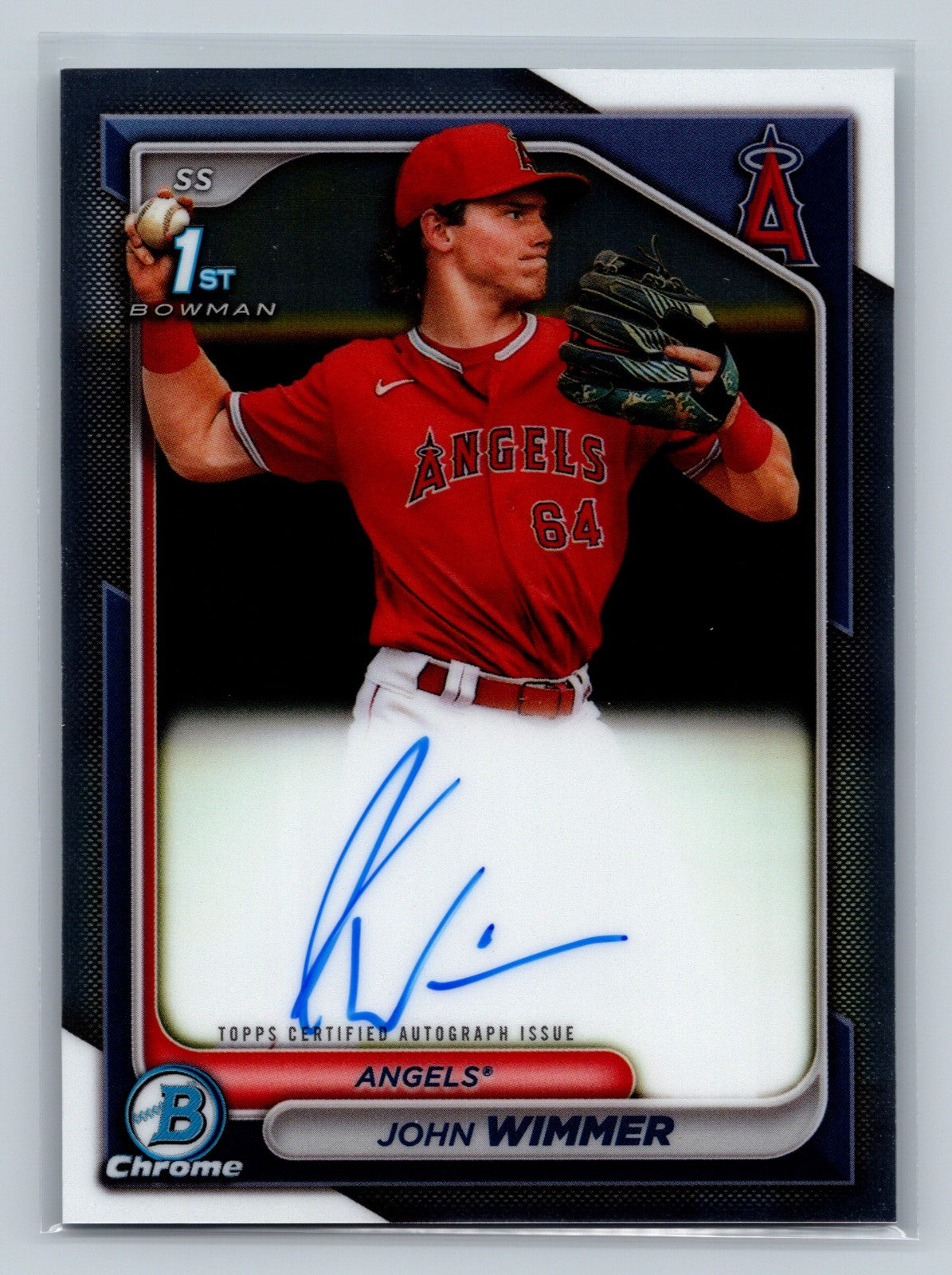 John Wimmer 2024 Bowman Chrome 1st Auto #CPA-JW Angels