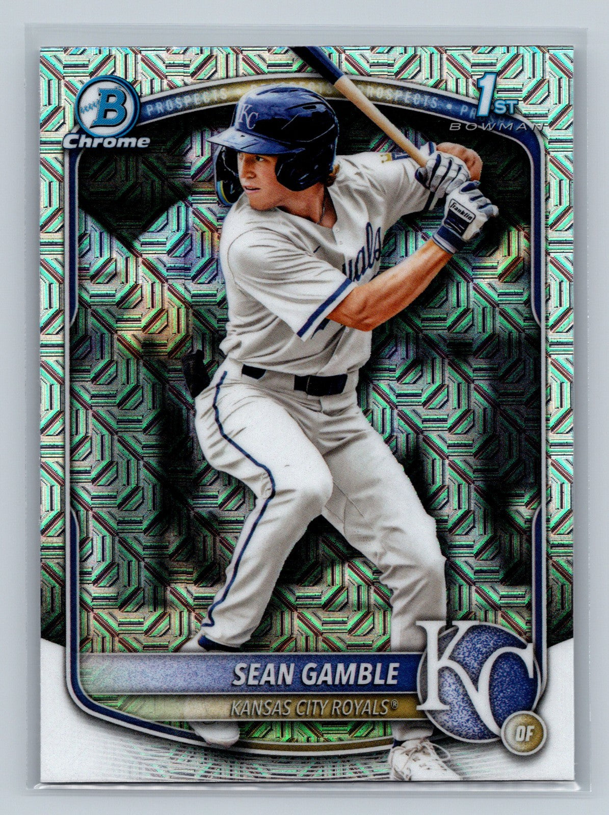 Sean Gamble 2025 Bowman Draft Chrome 1st Mojo Refractor #BDC-178 Royals
