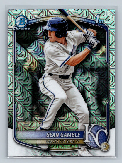 Sean Gamble 2025 Bowman Draft Chrome 1st Mojo Refractor #BDC-178 Royals