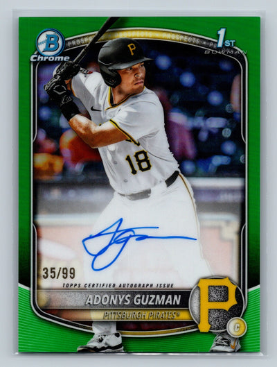 Adonys Guzman 2025 Bowman Draft Chrome 1st Green Refractor Auto /99 #CPA-AG