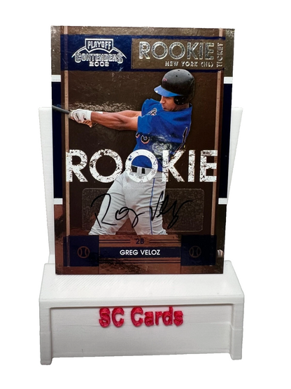 Greg Veloz 2008 Playoff Contenders Rookie Ticket Auto #83 Mets