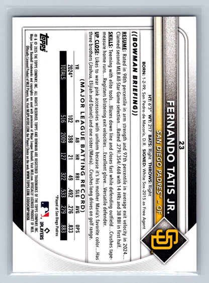 Fernando Tatis Jr. 2025 Bowman Paper Blue /150 #23 Padres