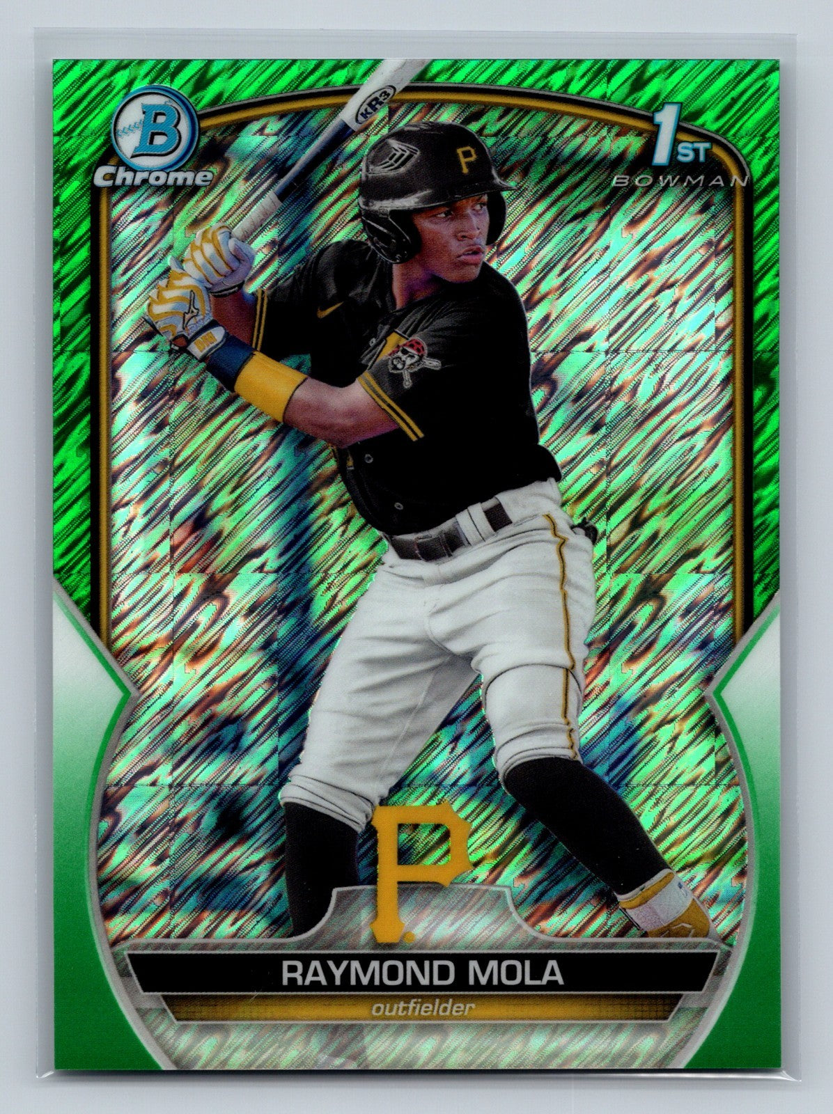 Raymond Mola 2023 Bowman Chrome 1st Green Shimmer Refractor /99 #BCP-198 Pirates