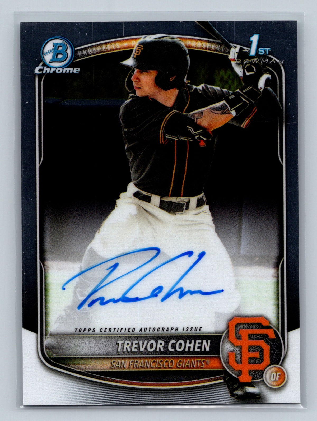 Trevor Cohen 2025 Bowman Draft Chrome 1st Auto #CPA-TC Giants