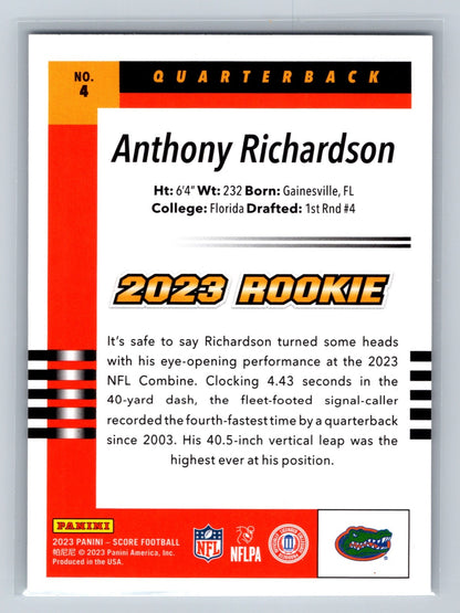 Anthony Richardson 2023 Panini Score Throwback Rookie #4 Gators