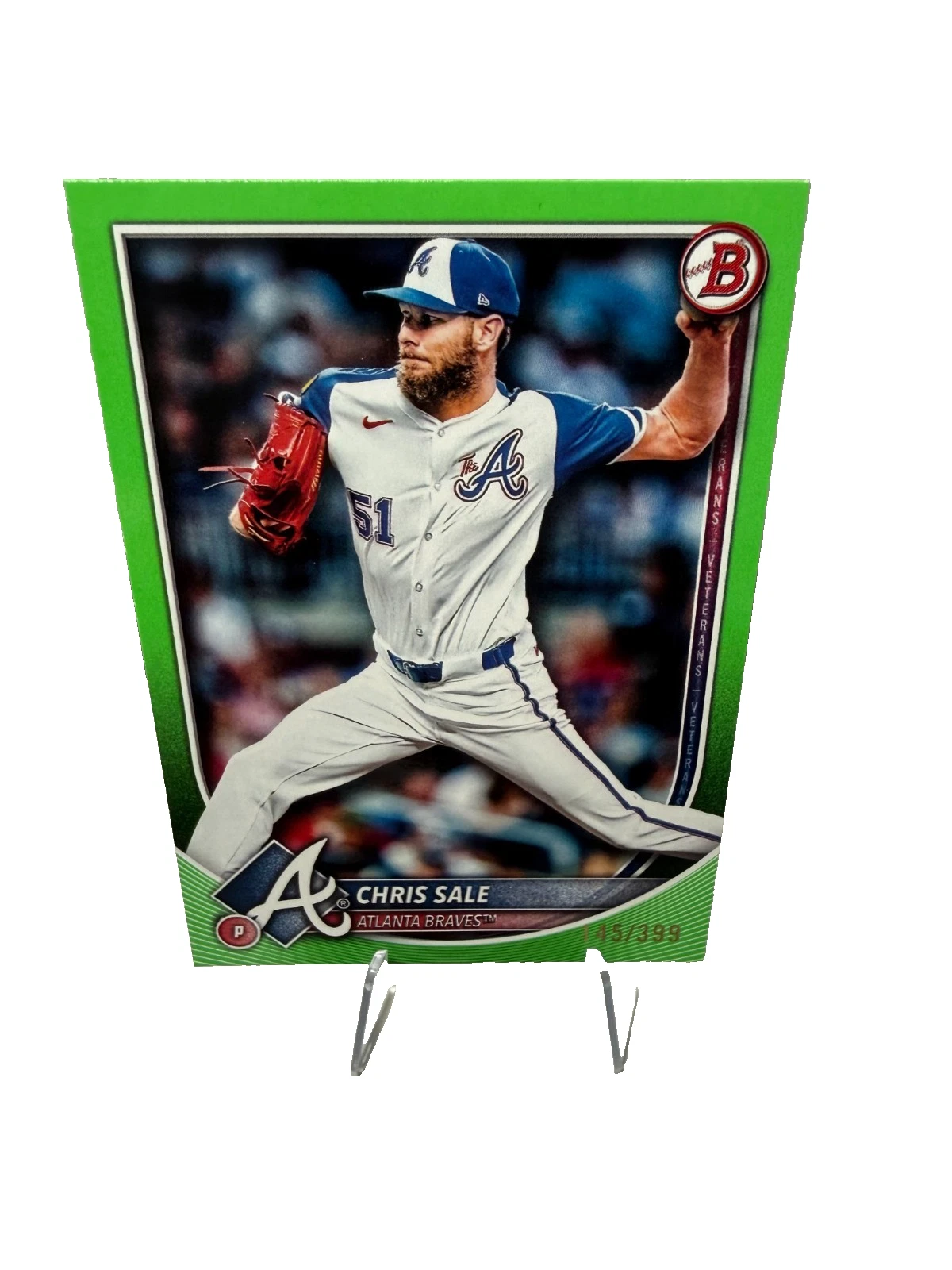 Chris Sale 2025 Bowman Neon Green /399 #82 Braves