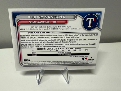 Paulino Santana 2024 Bowman Draft Paper Blue /150 #BD-126 Rangers