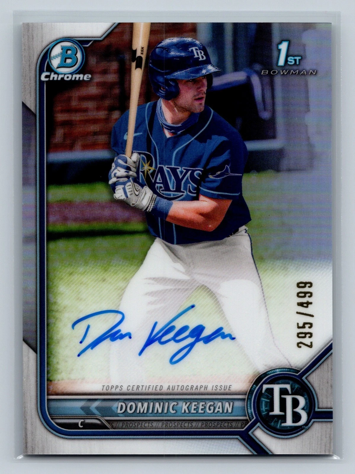 Dominic Keegan 2022 Bowman Draft Chrome 1st Refractor Auto /499 #CDA-DK Rays