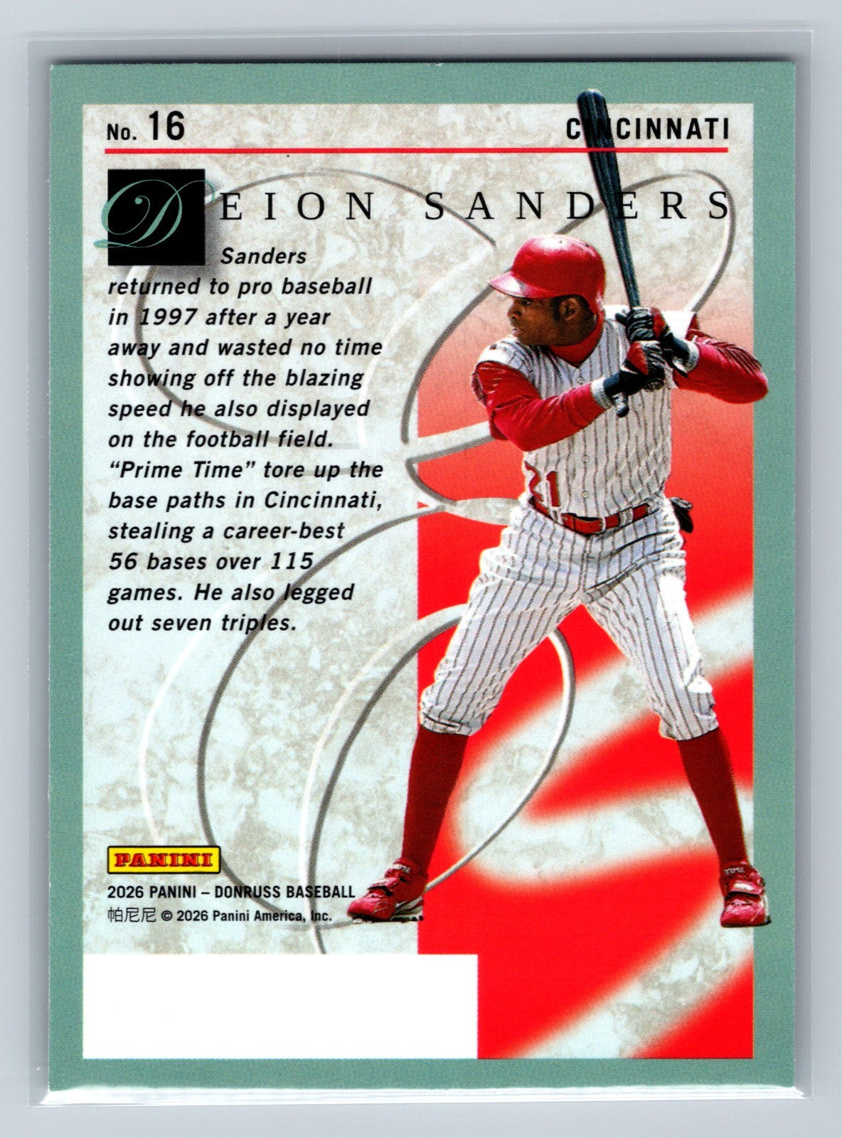 Deion Sanders 2026 Panini Donruss Elite Series #16 Reds