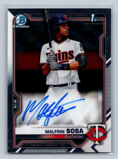 Malfrin Sosa 2021 Bowman Chrome 1st Auto #CPA-MS Twins