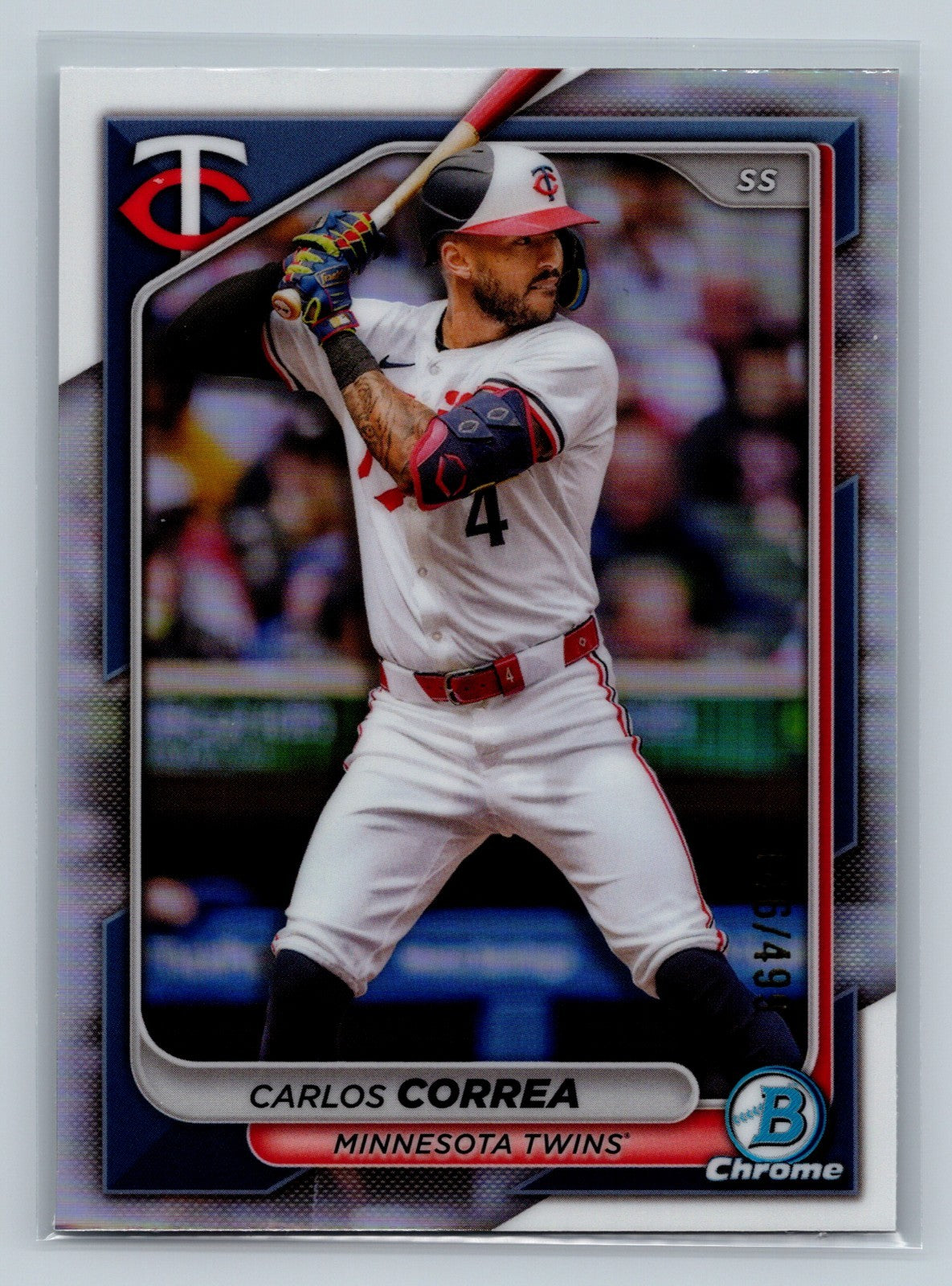 Carlos Correa 2024 Bowman Chrome Refractor /499 #53 Twins