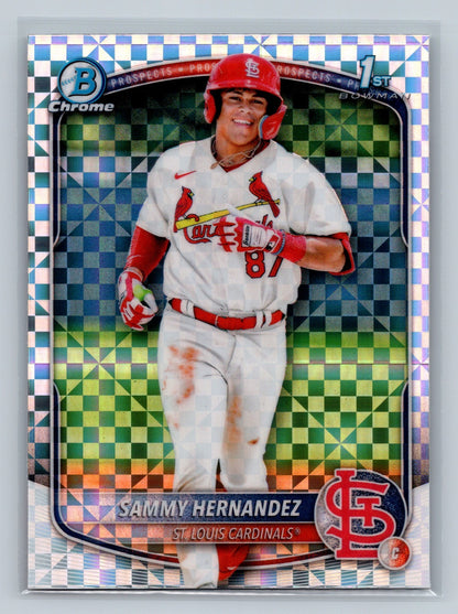 Sammy Hernandez 2025 Bowman Chrome 1st X-Fractor #BCP-66 Cardinals