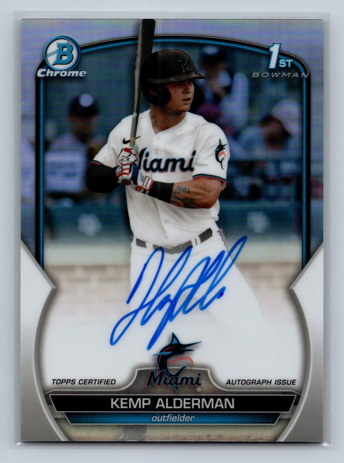 Kemp Alderman 2023 Bowman Draft Chrome 1st Refractor Auto /499 #CDA-KA Marlins