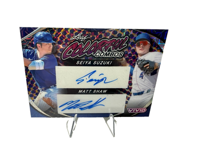 Seiya Suzuki Matt Shaw 2023 Leaf Vivid Colorful Combos Blue Mojo Dual Auto /7