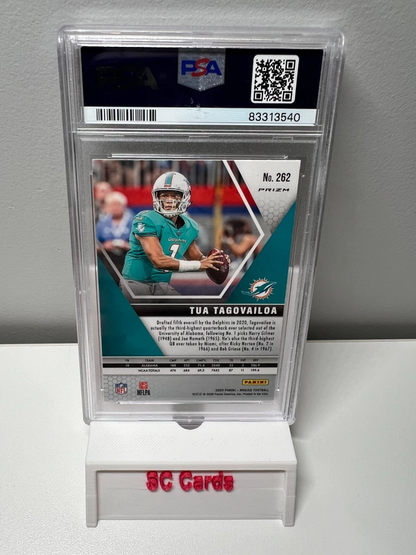 Tua Tagovailoa 2020 Mosaic Reactive Orange NFL Debut RC #262 Dolphins PSA 10