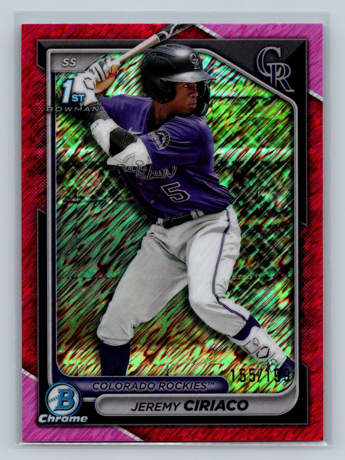 Jeremy Ciriaco 2024 Bowman Chrome 1st Fuchsia Shimmer Refractor /199 #BCP-165