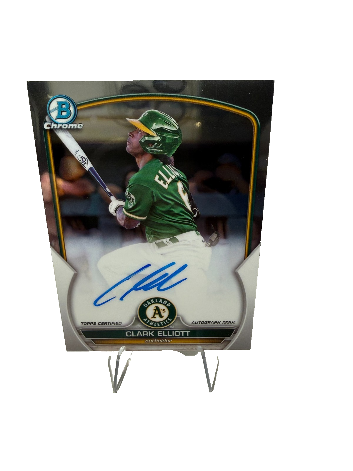 Clark Elliott 2023 Bowman Chrome Prospect Auto #CPA-CEL Athletics
