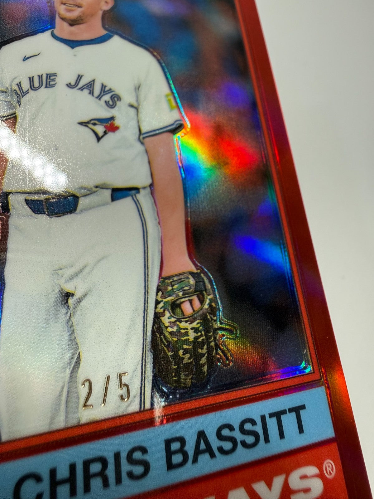 Chris Bassitt 2025 Topps Heritage High Number Chrome Red  Refractor /5 #476