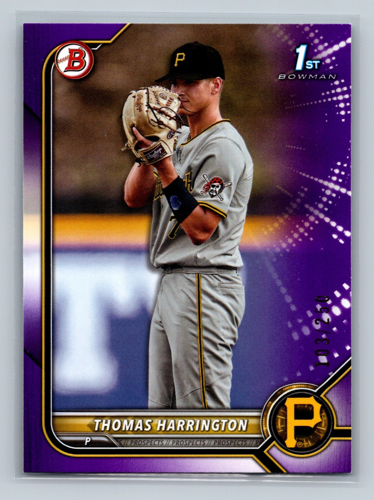 Thomas Harrington 2022 Bowman 1st Paper Purple /250 #BD-37 Pirates