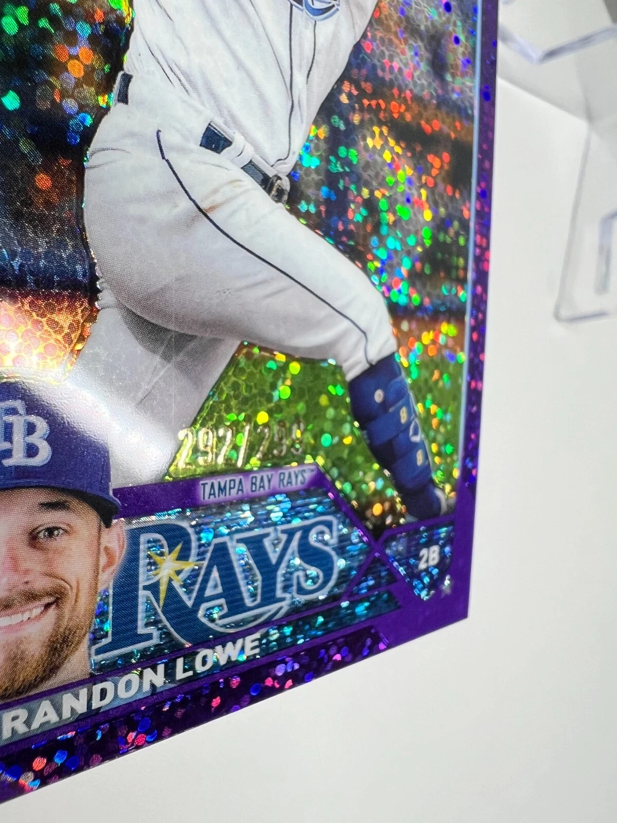Brandon Lowe 2023 Topps Chrome Purple Speckle Refractors /299 #208 Rays