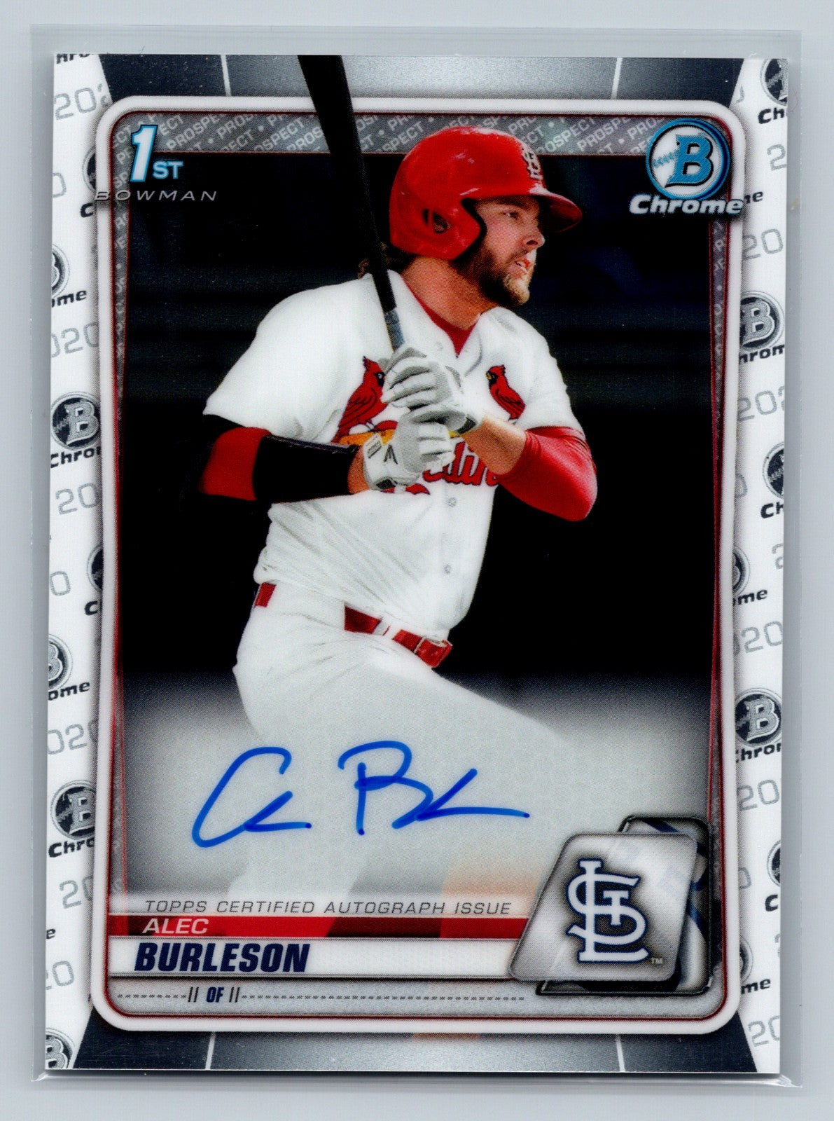 Alec Burleson 2020 Bowman Draft Chrome 1st Auto #CDA-AB Cardinals
