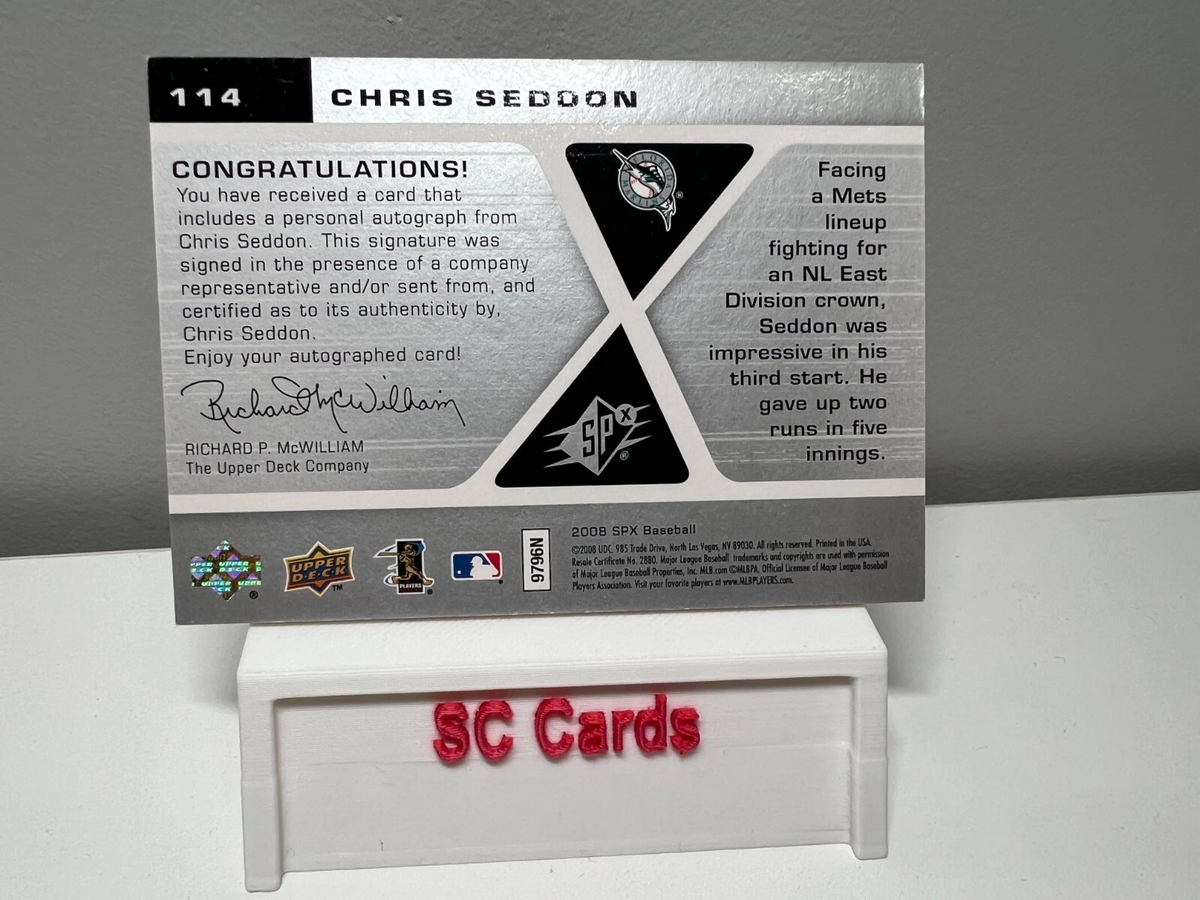 Chris Seddon 2008 Upper Deck SPX Auto RC #114 Marlins
