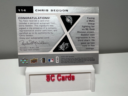 Chris Seddon 2008 Upper Deck SPX Auto RC #114 Marlins
