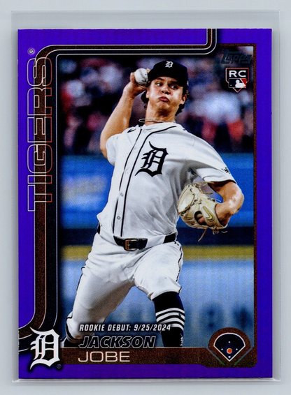 Jackson Jobe 2025 Topps Update Series Purple Foil RC /250 #US193 Tigers