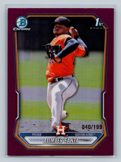 Alimber Santa 2026 Bowman Chrome 1st Fuchsia Refractor /199 #BCP-30 Astros