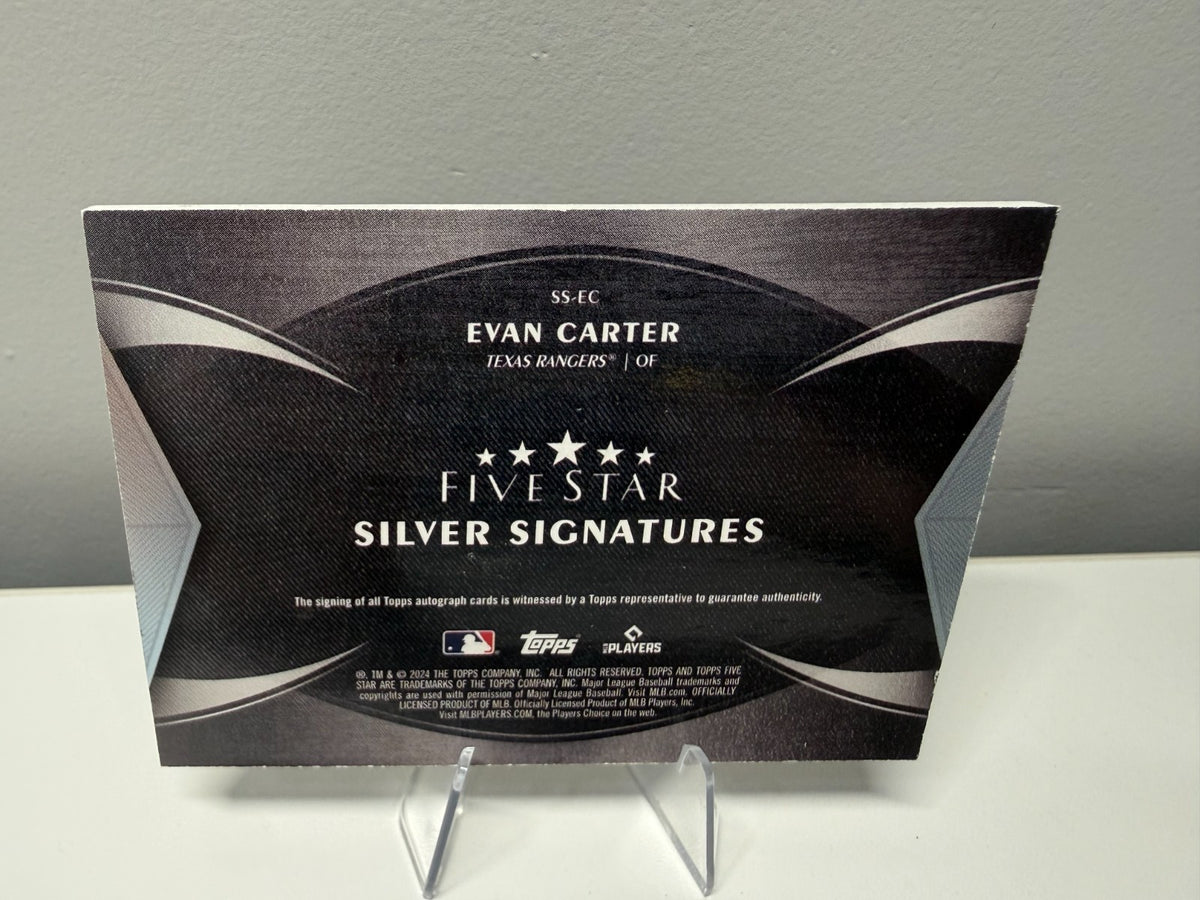 Evan Carter 2024 Topps Silver Signatures Five Star RC /30 #SS-EC Rangers