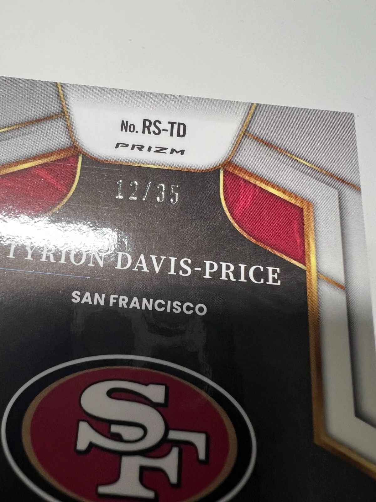 Tyrion Davis-Price 2022 Select White Prizm RC Auto /49 #FS-TD 49ers