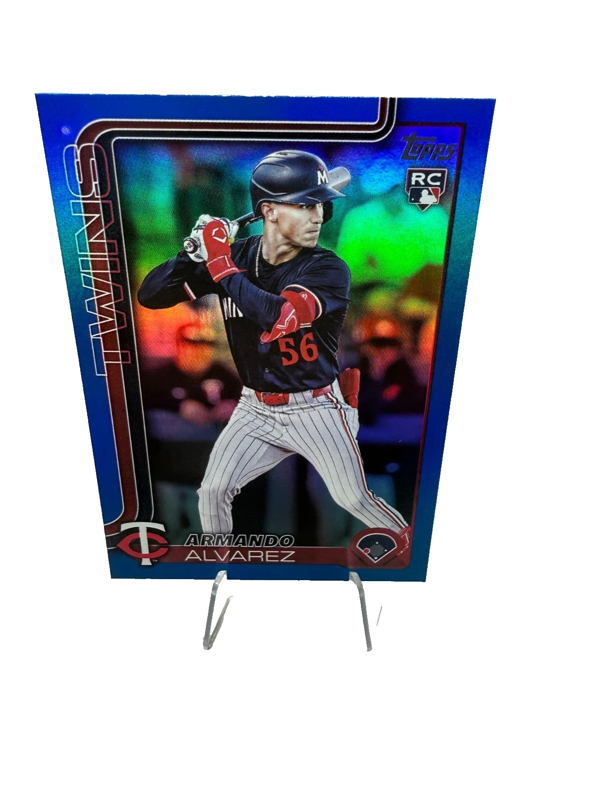 Armando Alvarez 2025 Topps Update Series Blue Rainbow Foil RC /150 #US161 Twins