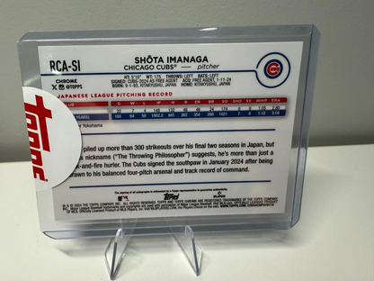 Shota Imanaga 2024 Topps Chrome Logofractor Green Refractor Auto /99 #RCA-SI