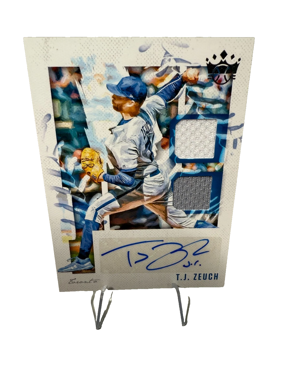 T.J. Zeuch 2020 Panini Diamond Kings Patch Auto #DKMS-TZ Blue Jays